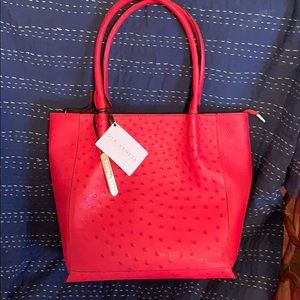 Ostrich leather handbag